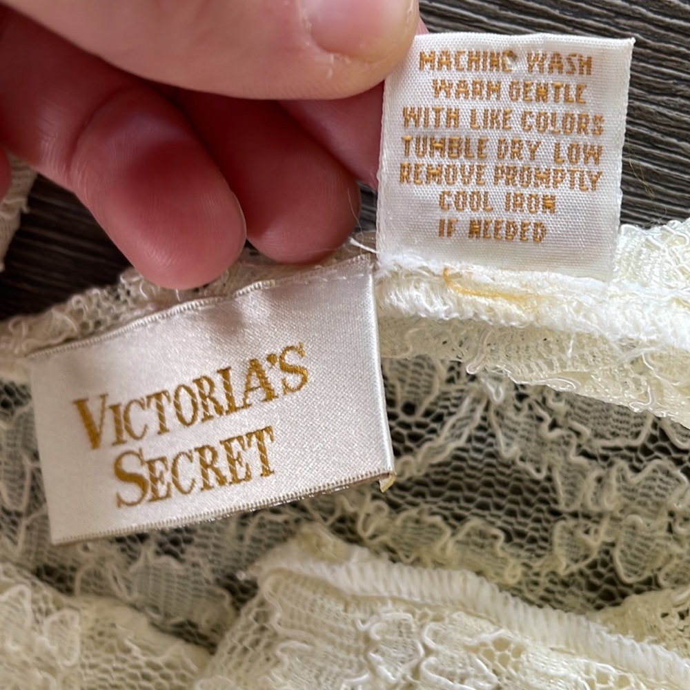 Victoria's Secret | Gold Label VTG Vintage Lace Cover Up Dress Negligee large - Picture 5 of 8